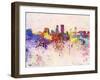Jacksonville Skyline in Watercolor Background-paulrommer-Framed Art Print