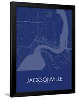 Jacksonville, United States of America Blue Map-null-Framed Poster