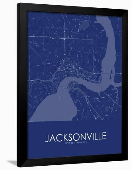 Jacksonville, United States of America Blue Map-null-Framed Poster