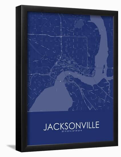 Jacksonville, United States of America Blue Map-null-Framed Poster