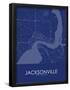 Jacksonville, United States of America Blue Map-null-Framed Poster