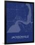 Jacksonville, United States of America Blue Map-null-Framed Poster