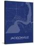 Jacksonville, United States of America Blue Map-null-Stretched Canvas