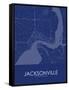 Jacksonville, United States of America Blue Map-null-Framed Stretched Canvas