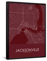 Jacksonville, United States of America Red Map-null-Framed Poster