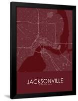 Jacksonville, United States of America Red Map-null-Framed Poster