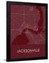 Jacksonville, United States of America Red Map-null-Framed Poster