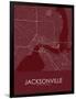 Jacksonville, United States of America Red Map-null-Framed Poster