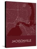 Jacksonville, United States of America Red Map-null-Stretched Canvas