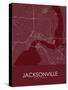 Jacksonville, United States of America Red Map-null-Stretched Canvas