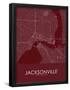 Jacksonville, United States of America Red Map-null-Framed Poster