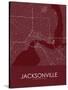 Jacksonville, United States of America Red Map-null-Stretched Canvas