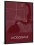 Jacksonville, United States of America Red Map-null-Framed Poster