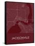 Jacksonville, United States of America Red Map-null-Framed Stretched Canvas