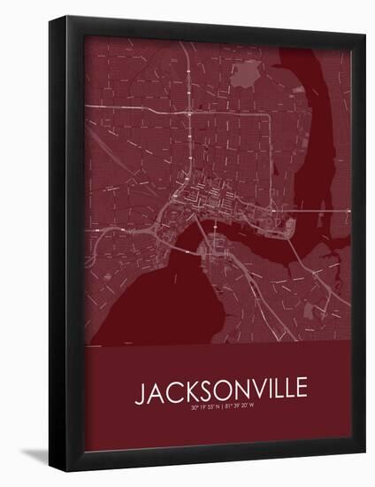 Jacksonville, United States of America Red Map-null-Framed Poster