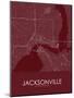 Jacksonville, United States of America Red Map-null-Mounted Poster