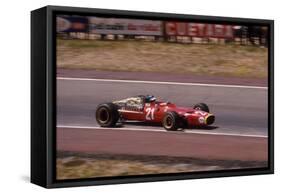 Jacky Ickx in a Ferrari, Spanish Grand Prix, Jarama, Madrid, 1968-null-Framed Stretched Canvas