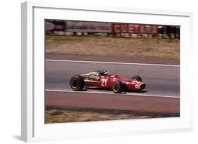 Jacky Ickx in a Ferrari, Spanish Grand Prix, Jarama, Madrid, 1968-null-Framed Photographic Print