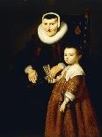 Portrait of a Lady, Aged 80 with a Girl, Aged 6, Three Quarter-Length, C.1632-33-Jacob Adriensz Backer-Stretched Canvas