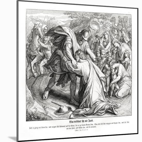 Jacob and Esau are reconciled, Genesis-Julius Schnorr von Carolsfeld-Mounted Giclee Print