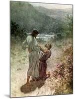 Jacob and the angel at Peniel - Bible-William Brassey Hole-Mounted Giclee Print