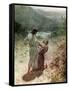 Jacob and the angel at Peniel - Bible-William Brassey Hole-Framed Stretched Canvas