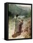 Jacob and the angel at Peniel - Bible-William Brassey Hole-Framed Stretched Canvas