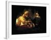 Jacob Blessing His Grandchildren Ephraim and Menasse, Parents Joseph and Anasth-Rembrandt van Rijn-Framed Giclee Print