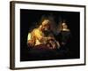 Jacob Blessing His Grandchildren Ephraim and Menasse, Parents Joseph and Anasth-Rembrandt van Rijn-Framed Giclee Print