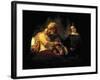 Jacob Blessing His Grandchildren Ephraim and Menasse, Parents Joseph and Anasth-Rembrandt van Rijn-Framed Giclee Print