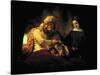 Jacob Blessing His Grandchildren Ephraim and Menasse, Parents Joseph and Anasth-Rembrandt van Rijn-Stretched Canvas