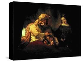 Jacob Blessing His Grandchildren Ephraim and Menasse, Parents Joseph and Anasth-Rembrandt van Rijn-Stretched Canvas
