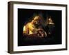 Jacob Blessing His Grandchildren Ephraim and Menasse, Parents Joseph and Anasth-Rembrandt van Rijn-Framed Giclee Print