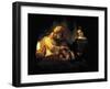 Jacob Blessing His Grandchildren Ephraim and Menasse, Parents Joseph and Anasth-Rembrandt van Rijn-Framed Giclee Print