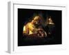 Jacob Blessing His Grandchildren Ephraim and Menasse, Parents Joseph and Anasth-Rembrandt van Rijn-Framed Giclee Print