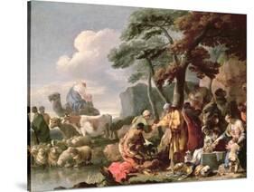 Jacob Burying the Strange Gods under the Oak by Shechem-Sebastien Bourdon-Stretched Canvas