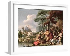 Jacob Burying the Strange Gods under the Oak by Shechem-Sebastien Bourdon-Framed Giclee Print