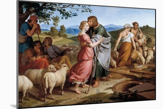 Jacob Encountering Rachel with Her Father's Herds-Josef von Fuhrich-Mounted Art Print