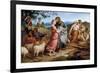 Jacob Encountering Rachel with Her Father's Herds-Josef von Fuhrich-Framed Art Print