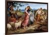 Jacob Encountering Rachel with Her Father's Herds-Josef von Fuhrich-Framed Art Print