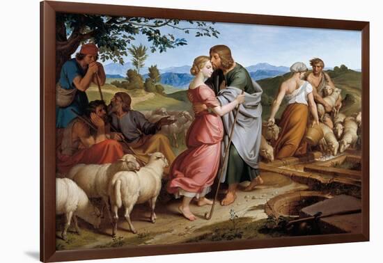 Jacob Encountering Rachel with Her Father's Herds-Josef von Fuhrich-Framed Art Print