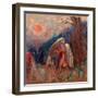 Jacob Et L'ange. Peinture De Odilon Redon (1840-1916), Huile Sur Toile, Vers 1907. Art Francais, 20-Odilon Redon-Framed Giclee Print