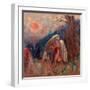 Jacob Et L'ange. Peinture De Odilon Redon (1840-1916), Huile Sur Toile, Vers 1907. Art Francais, 20-Odilon Redon-Framed Giclee Print