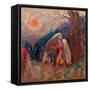 Jacob Et L'ange. Peinture De Odilon Redon (1840-1916), Huile Sur Toile, Vers 1907. Art Francais, 20-Odilon Redon-Framed Stretched Canvas
