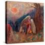 Jacob Et L'ange. Peinture De Odilon Redon (1840-1916), Huile Sur Toile, Vers 1907. Art Francais, 20-Odilon Redon-Stretched Canvas