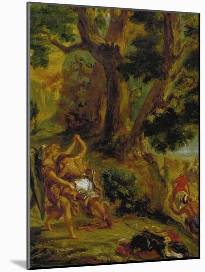 Jacob Fighting the Angel-Eugene Delacroix-Mounted Giclee Print