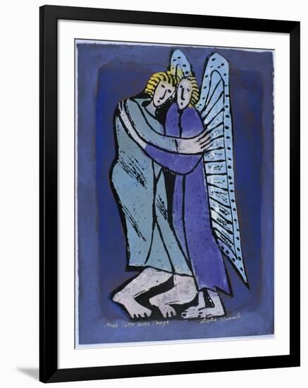 Jacob Fights with the Angel-Leslie Xuereb-Framed Giclee Print