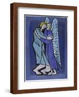 Jacob Fights with the Angel-Leslie Xuereb-Framed Giclee Print