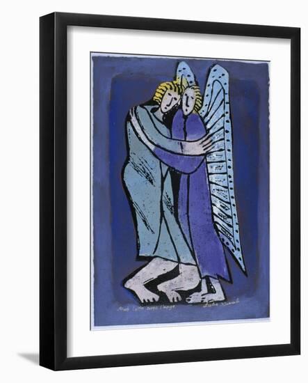 Jacob Fights with the Angel-Leslie Xuereb-Framed Giclee Print