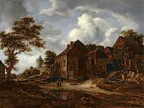 A Wooded River Landscape with a Sluice Gate-Jacob Isaaksz Ruisdael-Framed Premium Giclee Print